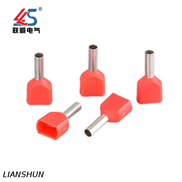 TE7510 Twin Cord Insulated Copper Tubular Crimp Terminal for Cable Connections