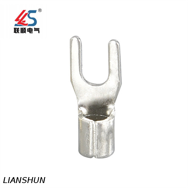 SNB1.25-3 Non-Insulated Fork Type Cable Crimp Terminal Connector, Copper Terminal