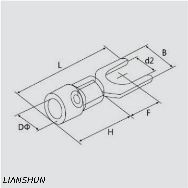 SV2-4 Factory Direct, PP Material Fork Type Insulated Terminals Copper Lugs Connectors