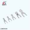 SNB8-6 Single Hole Cable Terminal Copper Fork Type Non-Insulated Terminal Connector