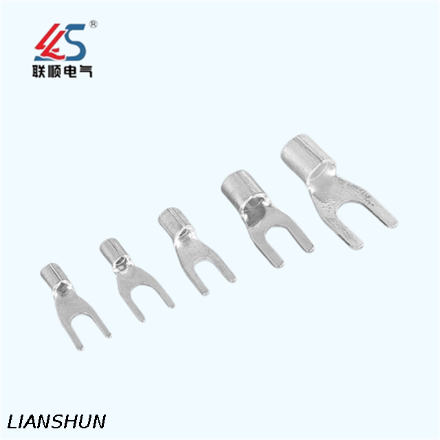 SNB8-6 Single Hole Cable Terminal Copper Fork Type Non-Insulated Terminal Connector
