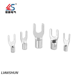 SNB1.25-3 Non-Insulated Fork Type Cable Crimp Terminal Connector, Copper Terminal