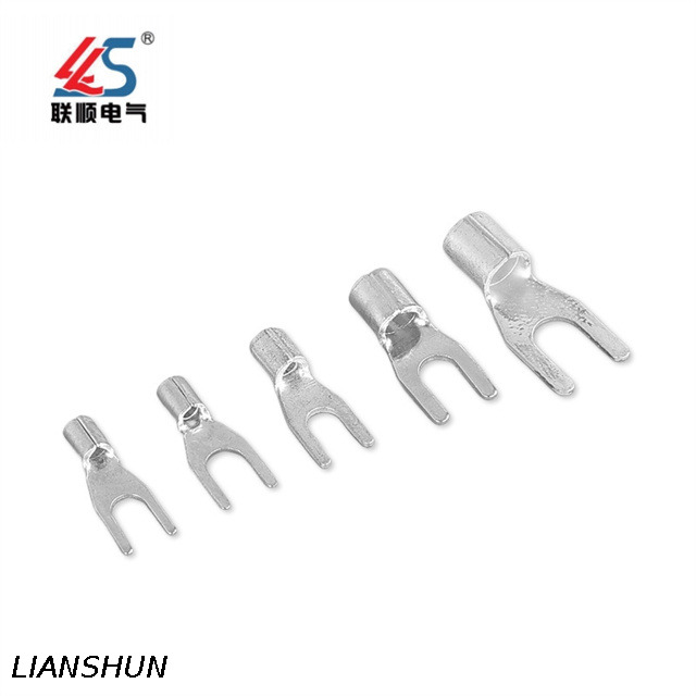 SNB1.25-3 Non-Insulated Fork Type Cable Crimp Terminal Connector, Copper Terminal