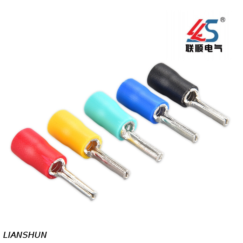 PTV1.25-9 Copper Lugs Plug Wire Connector Insulated Pin Terminals For Industry System