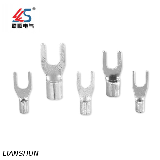SNB1.25-3 Non-Insulated Fork Type Cable Crimp Terminal Connector, Copper Terminal
